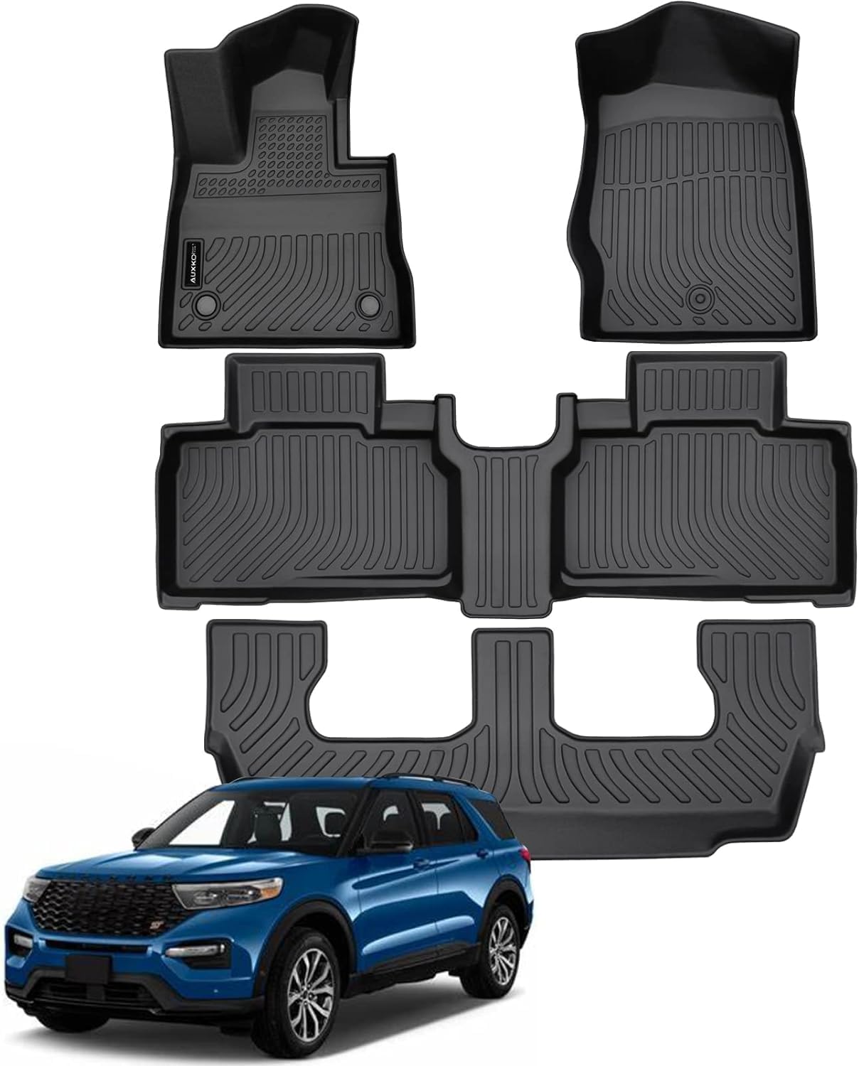 Auxko All Weather Floor Mats for Ford Explorer 7 Seat