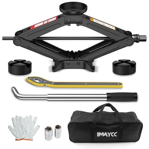 IMAYCC Car Jack Kit, Scissor Jack for Car 2 Ton (4409 lbs) Tire Jack Repair Kit,Spare Tire Changing Kit with Lug Wrench,Emergency Kit for Vehicle/Auto/SUV/MPV