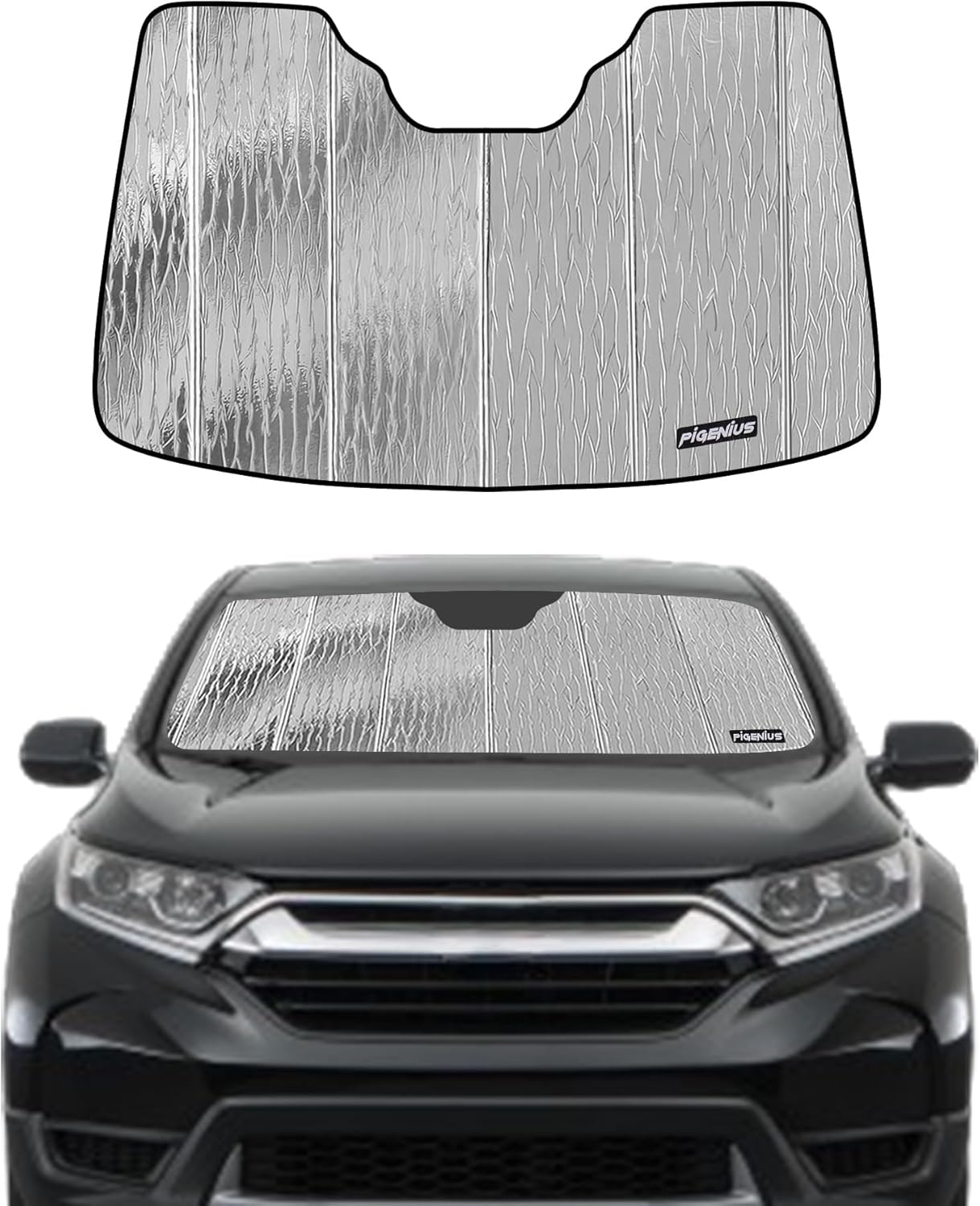 Windshield Sun Shade for Honda CR-V 2017-2022,Front Window Sunshade Shield,2-in-1 Reflective Sun Shade,Silver for Summer, Black for Winter