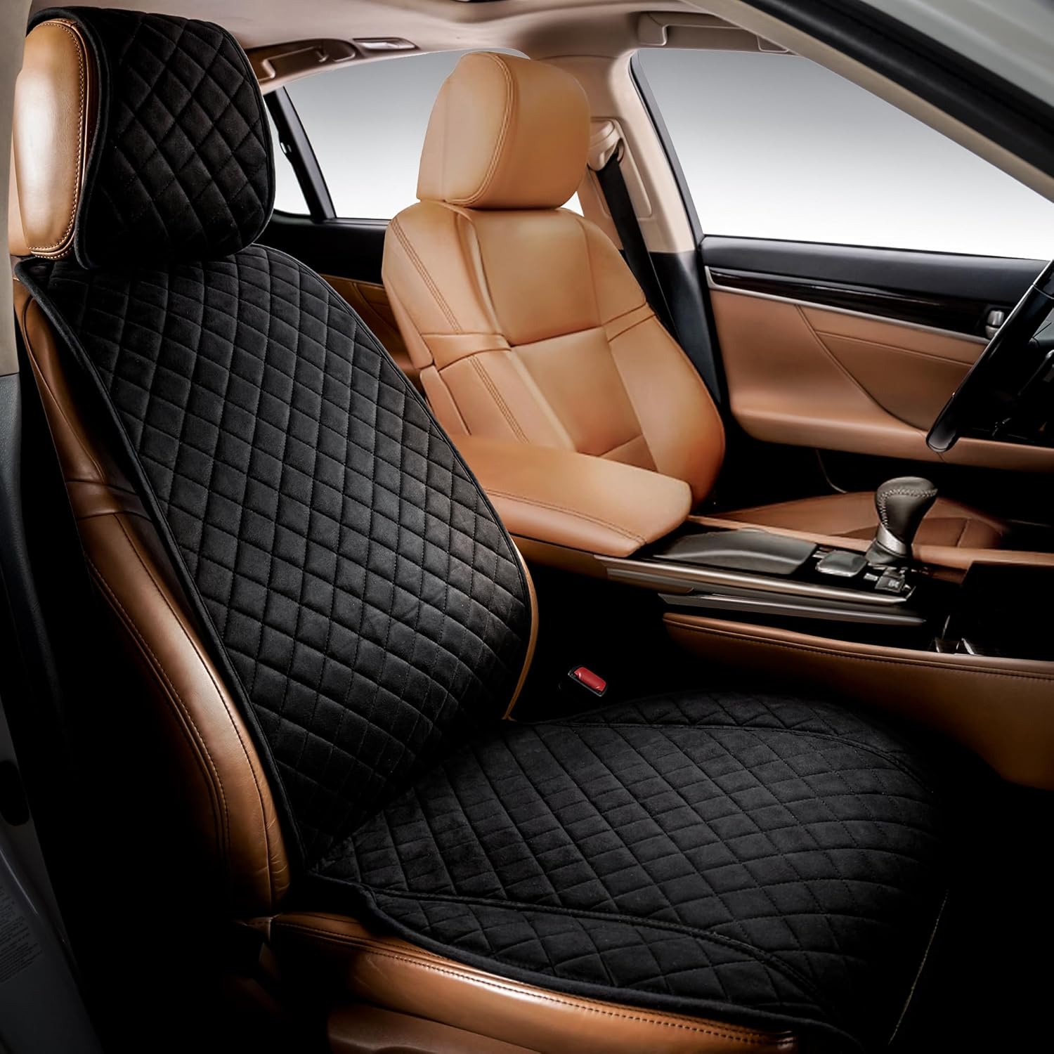 IVICY Faux Suede Car Seat Cover (Black)