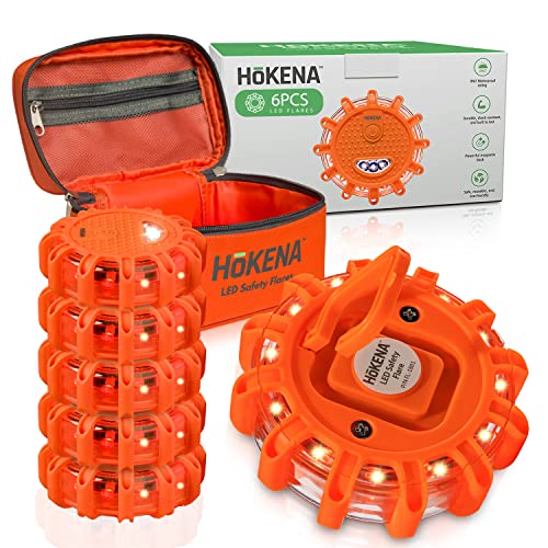 HOKENA 6 Pack LED Road Flares