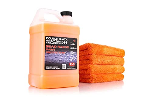 P & S PROFESSIONAL DETAIL PRODUCTS Bead Maker with 4 Eagle Edgeless Microfiber Towels by The Rag Company - Paint Protectant & Sealant, Long Lasting Gloss Enhancement, Hydrophobic Finish (1 Gallon)
