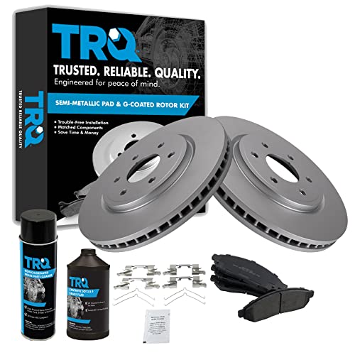 TRQ Front Metallic Pad & Coated Rotor Kit