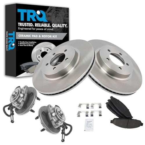 TRQ Front Brake Pad & Rotor Kit (with Hub)