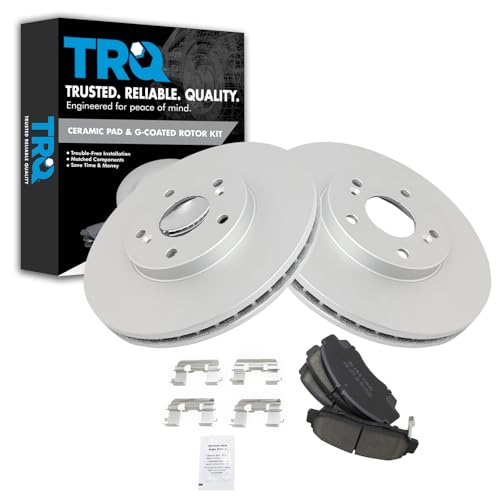 TRQ Front Brake Pad & Rotor Kit (Ceramic + G-Coated, 300mm)
