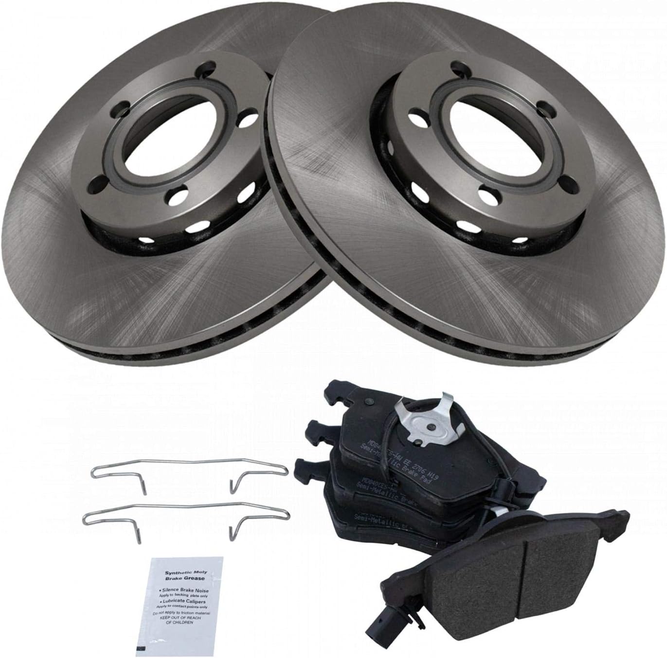 TRQ Semi‑Metallic Front Brake Pad & Rotor Kit (Audi A4 / Passat)