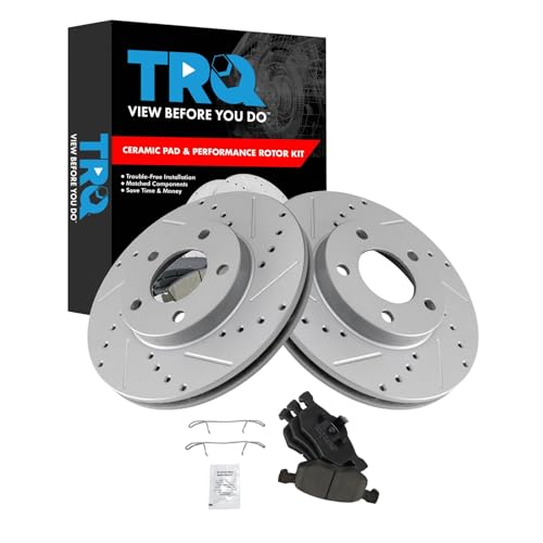 TRQ Front Performance Brake Pad & Rotor Kit (G-Coated)