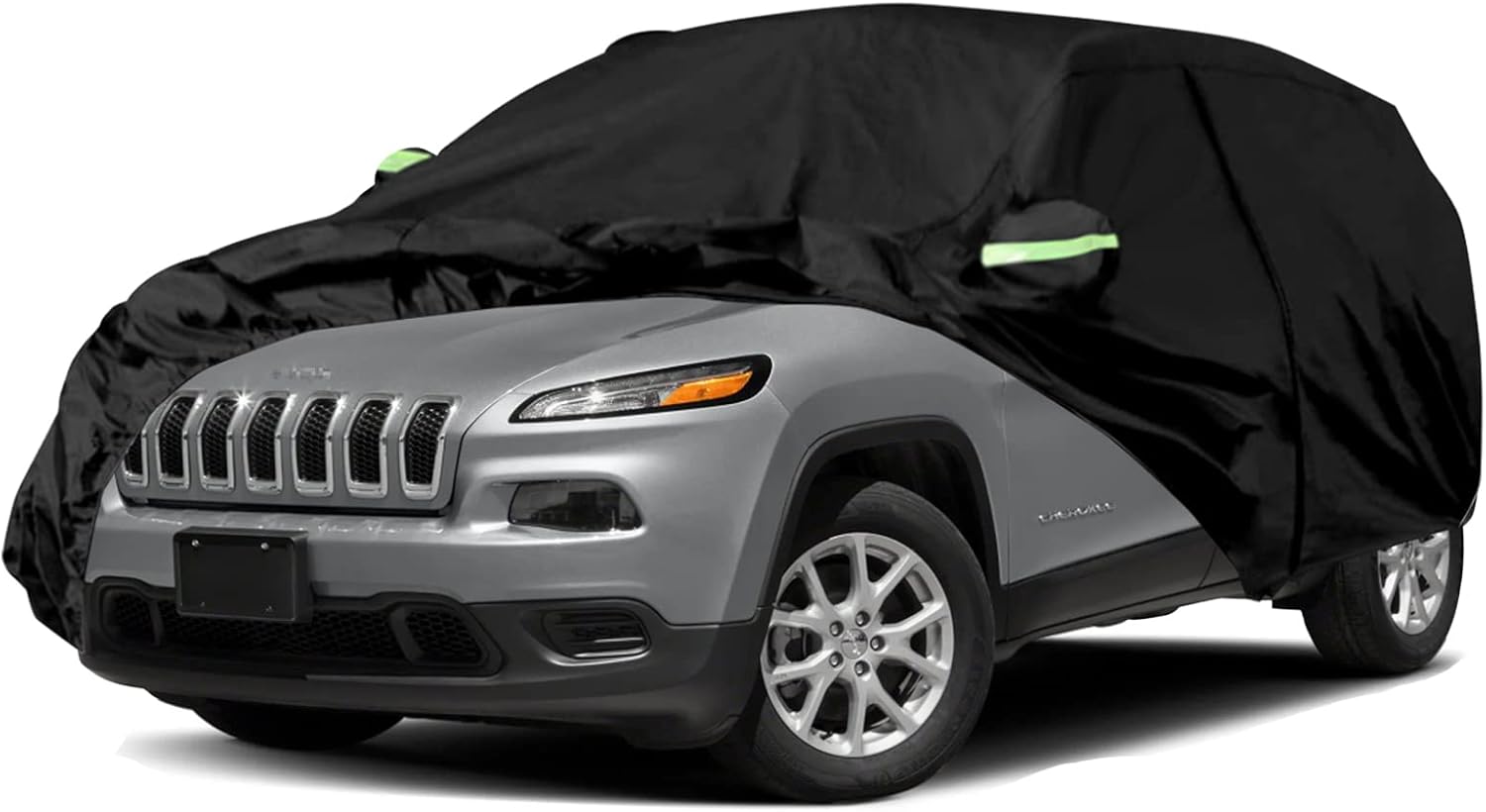 Waterproof Car Covers Replace for 2014-2025 Jeep Cherokee, 6 Layers All Weather Custom-fit Car Cover with Zipper Door & Windproof Bands for Snow Rain Dust Hail Protection