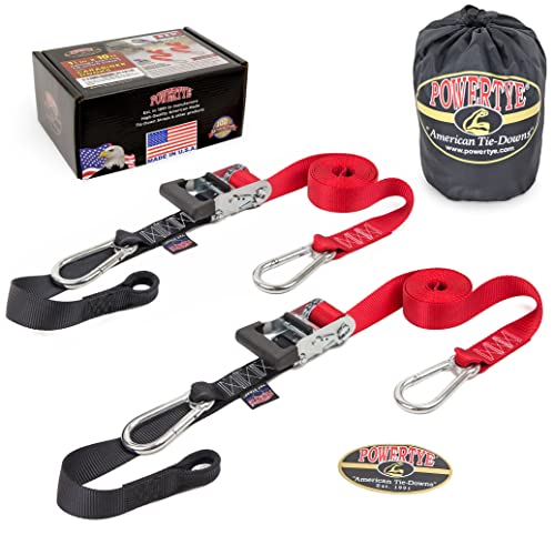 PowerTye Extra Long Ratchet Straps (Red/Black)