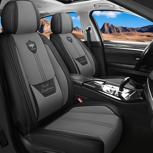 LINGVIDO Car Seat Covers Set  Premium Nappa Leather for Front Seats (2 Seats), Durable, Comfortable & Easy to Install, Fits Most Cars, Sedans, SUVs  Ideal for Commuters, Families & Road Trips