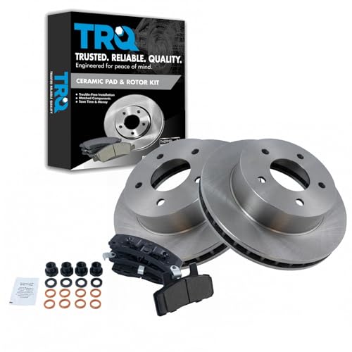 TRQ Front Brake Pad & Rotor Kit Brake Pads Brake Rotor Ceramic Compatible with 1990-2002 Chevrolet Astro GMC Safari