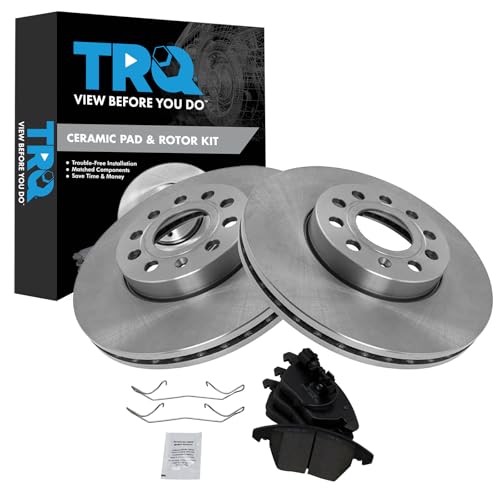 TRQ Front Brake Pad & Rotor Kit Ceramic Compatible with Audi A3 / VW