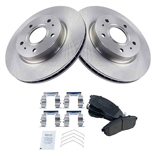 TRQ Front Brake Pad & Rotor Kit Brake Pads Brake Rotor Ceramic Compatible with 2007-2008 Suzuki SX4