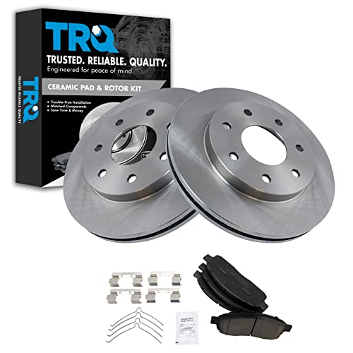 TRQ Front Brake Pad & Rotor Kit Brake Pads Brake Rotor Ceramic Compatible with 2004-2008 Ford F-150