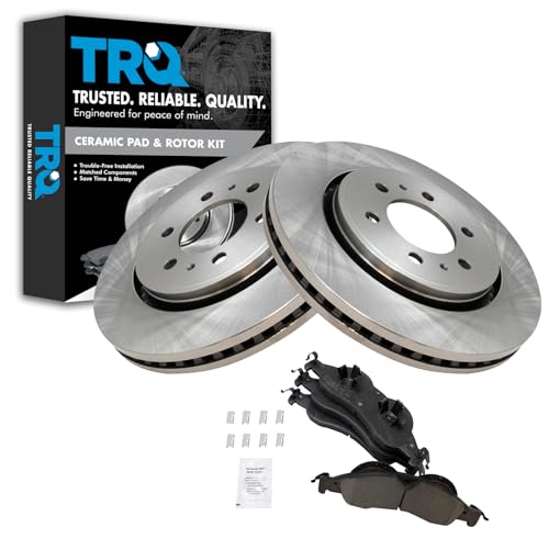 TRQ Front Brake Pad & Rotor Kit Brake Pads Brake Rotor Ceramic Compatible with 2007-2009 Ford Expedition Lincoln Navigator