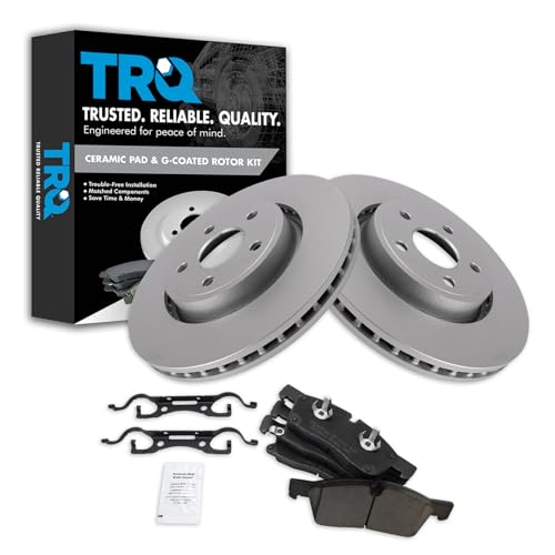 TRQ Brake Pad & Rotor Kit Premium G-Coated Ceramic Front Compatible with 2011-2016 Dodge Durango Jeep Grand Cherokee