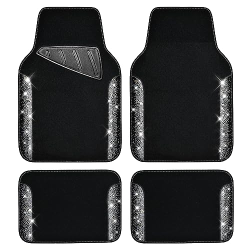 CAR PASS Bling Car Mats (Black Silver)
