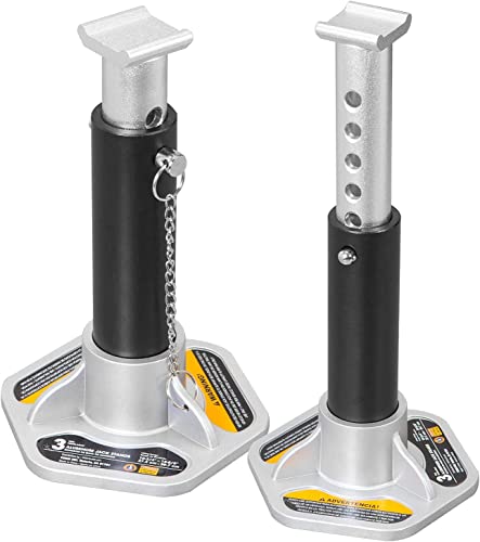 BIG RED AT43004BR Aluminum Jack Stands, 2 Pack, 3 Ton (6,000 lb), Black/Silver