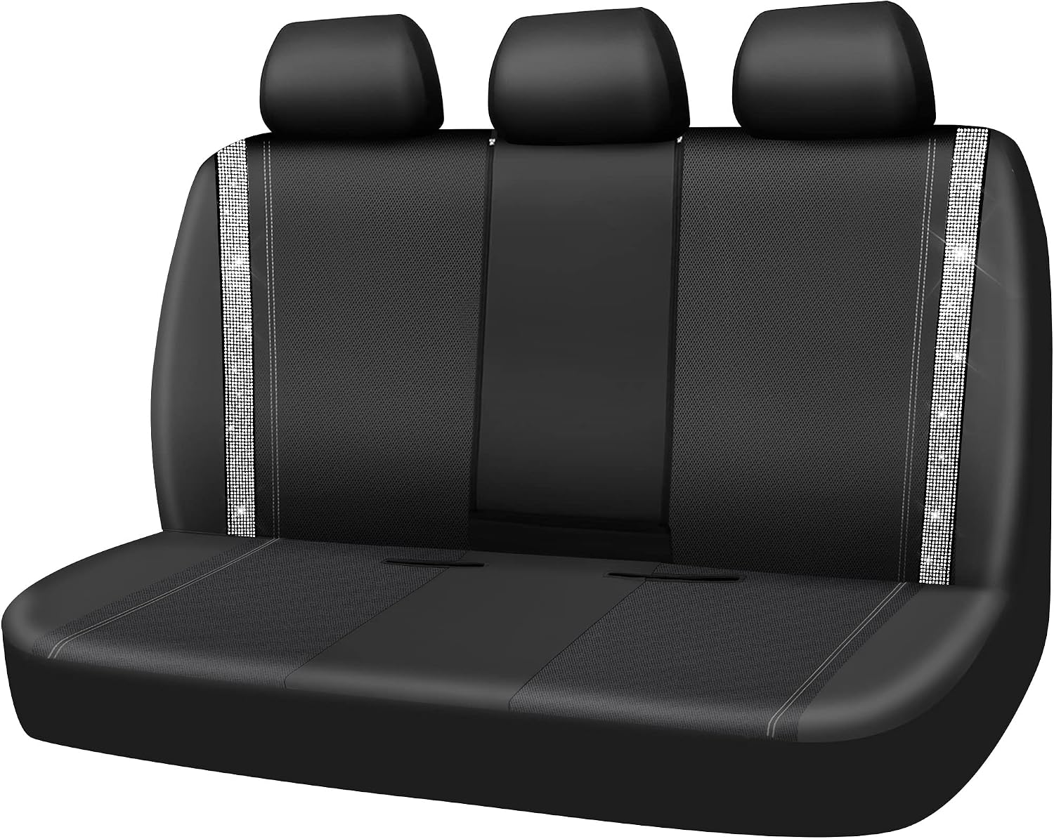 CAR PASS Bling Rhinestone&Leather Back Seat Cover