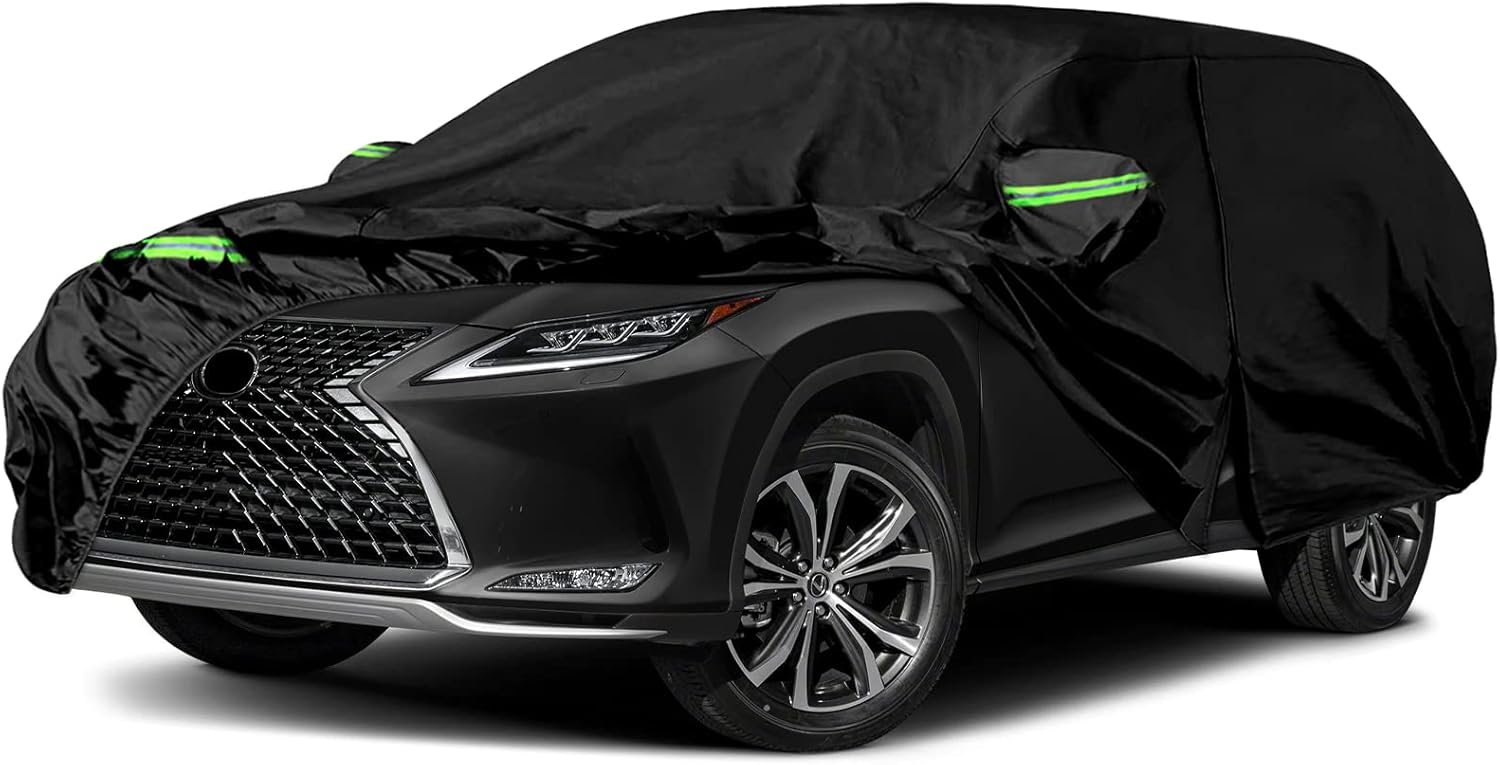 Waterproof Car Covers Replace for 2017-2025 Lexus RXL RX 350 L RX 450h L, 6 Layers All Weather Custom-fit Car Covers with Zipper Door & Windproof Bands for Snow Rain Dust Hail Protection (RXL)