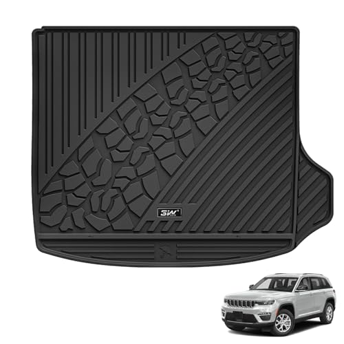 3W Cargo Liner Fit for 2022-2025 Jeep Grand Cherokee (Non L) TPE All Weather Custom Fit Trunk Mat, Black