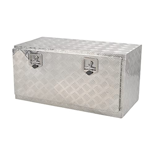 36 Inch Tool Box Truck Car Outdoor Trailer Pickup Underbody Toolbox,RV Storage Organizer,Underbed Tools Organizer W/Lock Latch w/Keys,Silver Aluminum 5 Bar Tread Tool Box(36''X18''X17'')