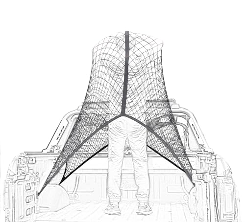 Highly Elastic Cargo Net, Simple Truck Bed Cargo Mesh Organizer, Suitable for Daily Light Loads of Trucks, 4'x4' Stretches to 7'x7' (Single Layer)