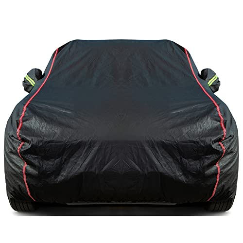 Breathable New Material, Waterproof Car Cover, Locks and Zipper Doors, Sunscreen Waterproof UV Prevention Snowproof Wind and Windproof, Suitable for Indoor Outdoor, for Sedan (197" to 208") B4