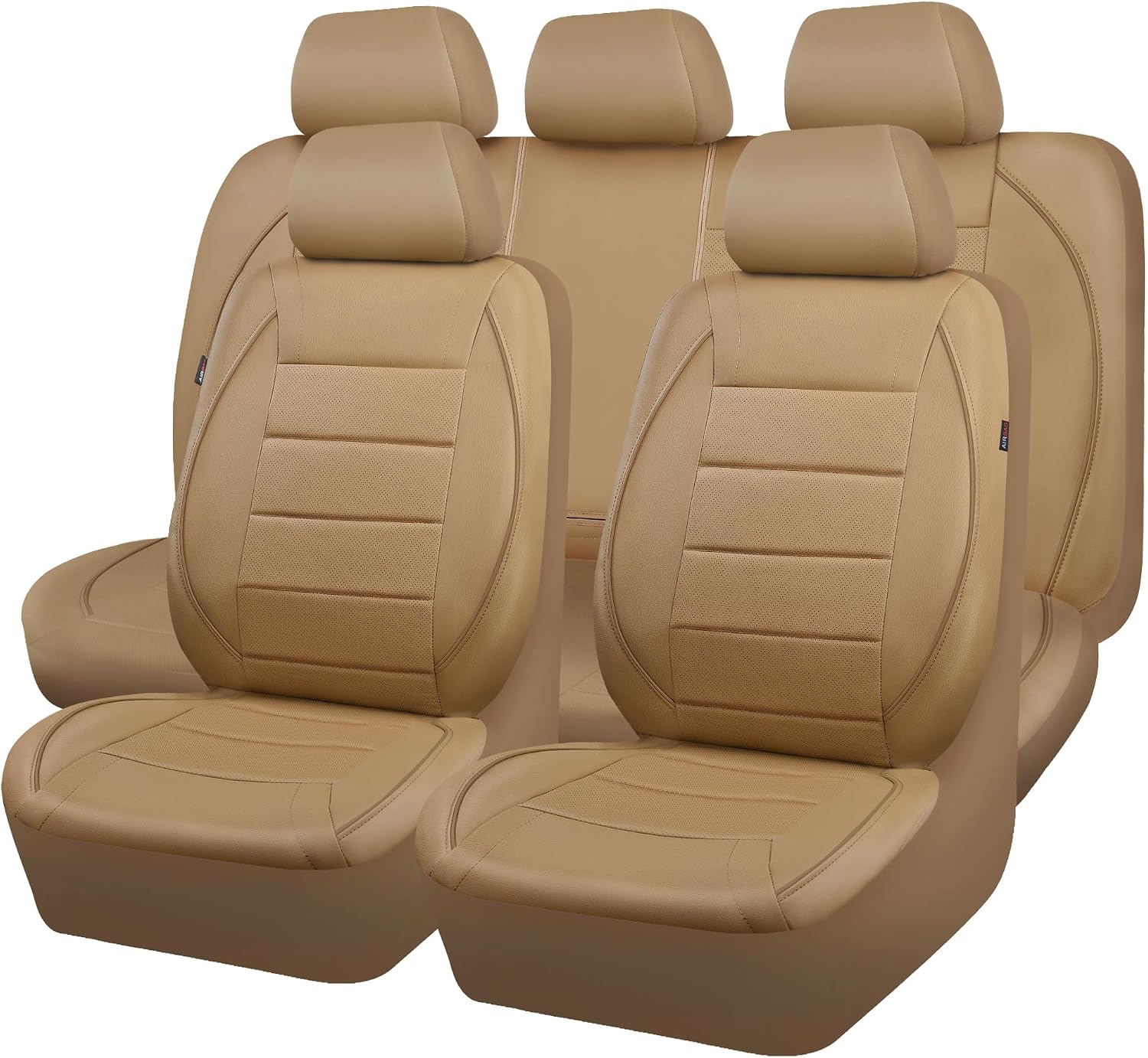CAR PASS Piping Leather Seat Cover (Beige)