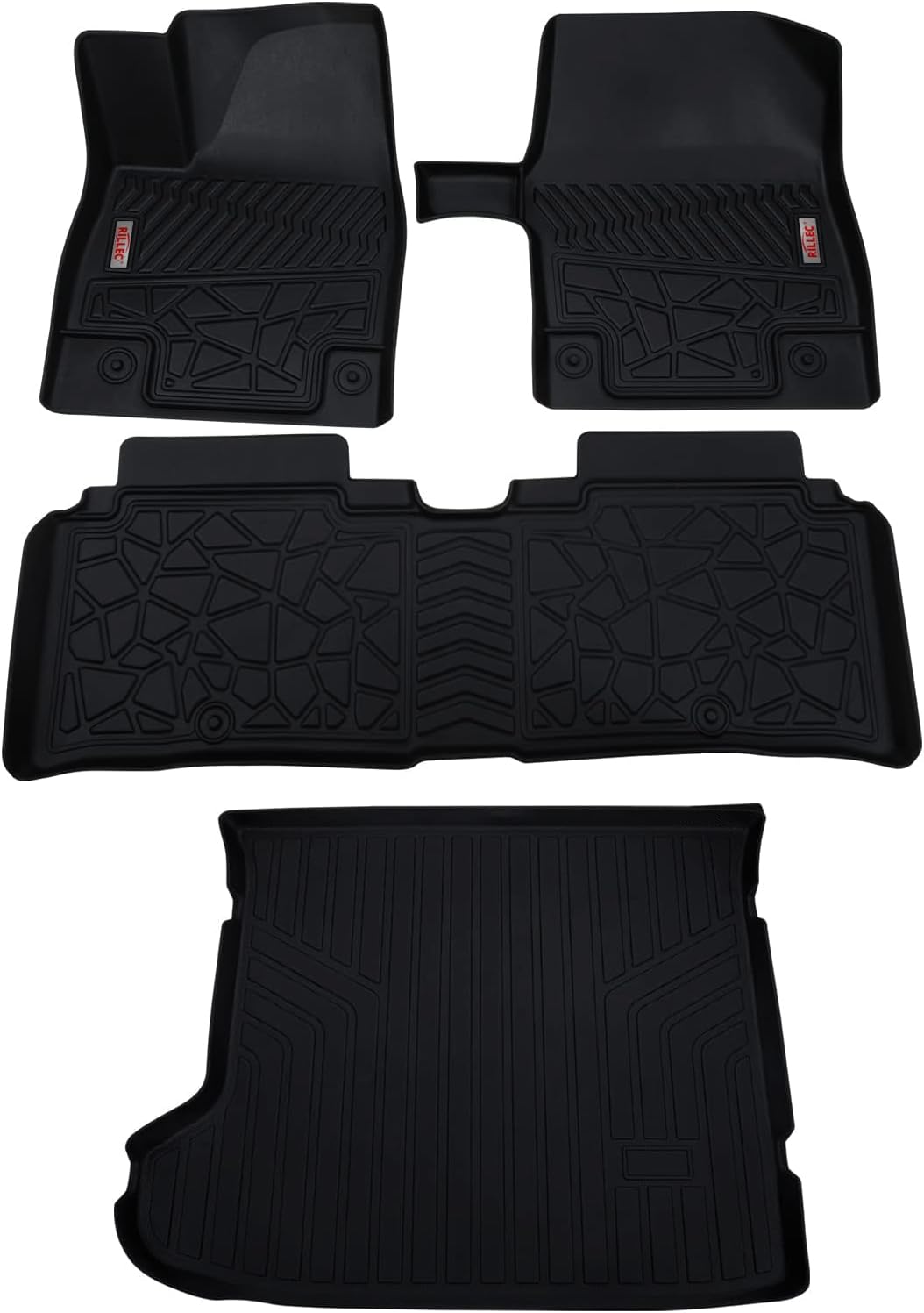 Floor Mats & Cargo Liner for 2022-2024 Kia EV6 GT/GT-Line,All Weather Protection Accessories Custom Full Set Liners Include 1st & 2nd Row Automotive Floor Mats TPE Winter Slush Car Liner