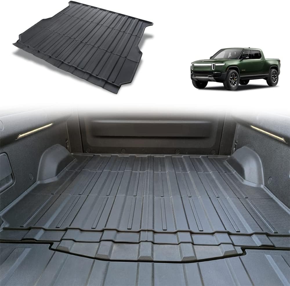 BestEvMod for Rivian R1T Truck Bed Mat Liner Foldable Accessories Pickup Heavyweight Bed Mat All-Weather Protection Compatible with Rivian R1T 2026 2025 2024 2023 2022 Accessories