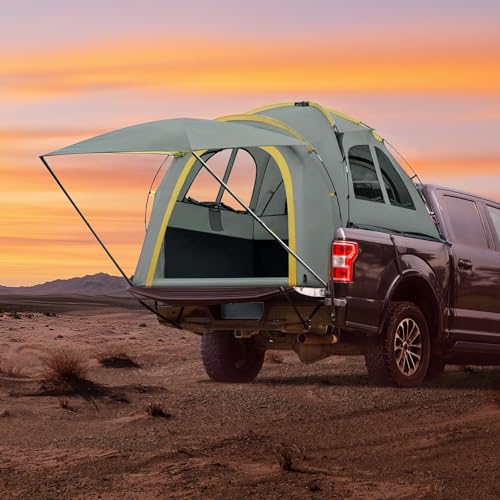 Quictent Pickup Truck Tent for 5.5-5.8'/6.0-6.3'/6.4-6.7'/8.0-8.2'/5.0-5.2' Bed, Waterproof PU2000mm 2-Person Sleeping Capacity Truck Bed Tent with Removable Awning, Rainfly & Storage Bag Included