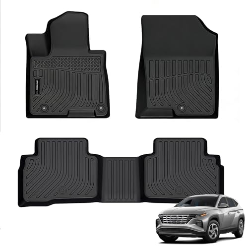 Auxko All Weather Floor Mats Fit for 2025 2024-2022 Hyundai Tucson Hybrid(Not Plug in) TPE Liners All Season Guard Odorless Anti-Slip Floor Mats