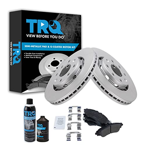 TRQ Semi‑Metallic G‑Coated Brake Pad & Rotor Kit
