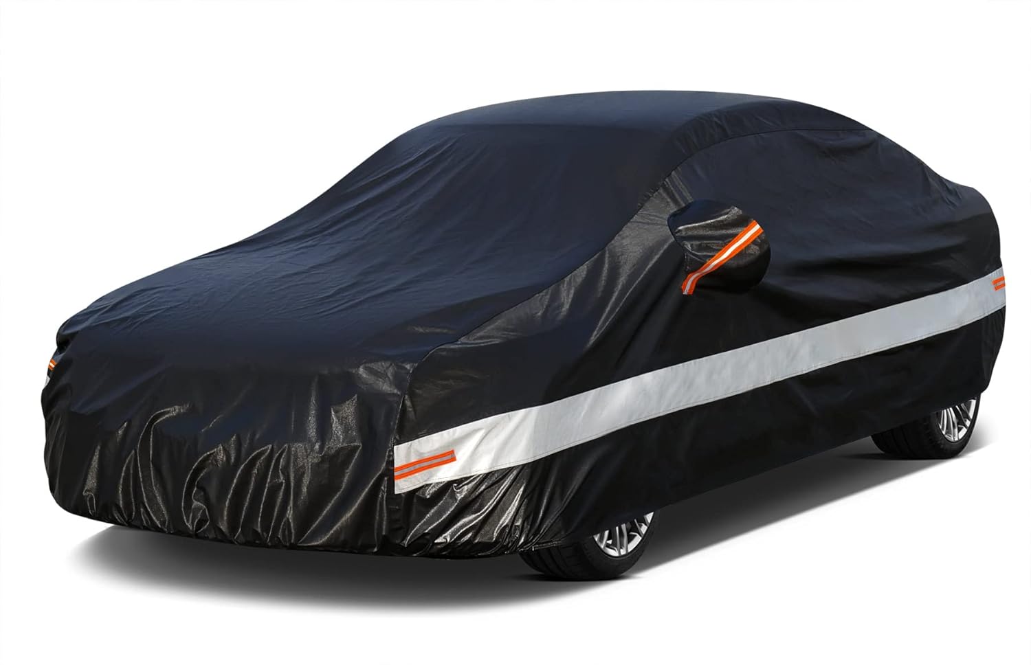 10 Layers Sedan Car Cover Waterproof All Weather for Automobiles,100% Waterproof Outdoor Car Covers Rain Snow UV Dust Protection. Custom Fit for BMW 3 Series Mercedes C Class Audi A4 A5, etc