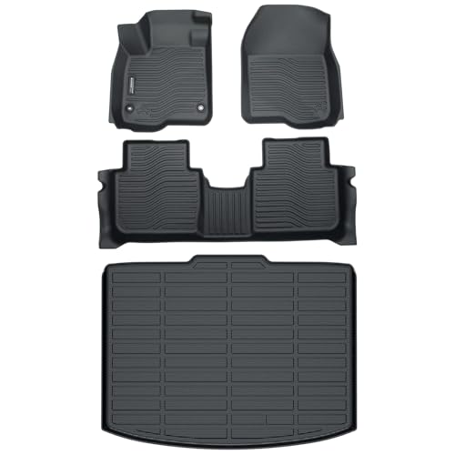 Auxko All Weather Floor Mats Cargo Liner Fit for Honda CR-V 2023 2024 2025 2026 (Not Hybrid) TPE Rubber Liners Set CRV Accessories Cargo Liner for Lowest Position