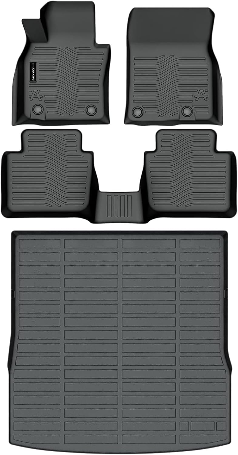 Auxko All Weather Floor Mats Cargo Liner Fit for Mazda CX-50 2023 2024 2025 Not for Hybrid TPE Rubber Liners Set CX50 Accessories All Season Guard Odorless Anti-Slip Floor Mats Cargo Liner