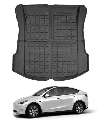 Model 3 Cargo Mats Rear Cargo Trunk Tray Floor Liners Compatible with 2023 2022 2021 2020 Tesla Model 3,All Weather Protector Custom-Fit 3D Waterproof Durable Odorless Anti-Slip Flexible Accessories