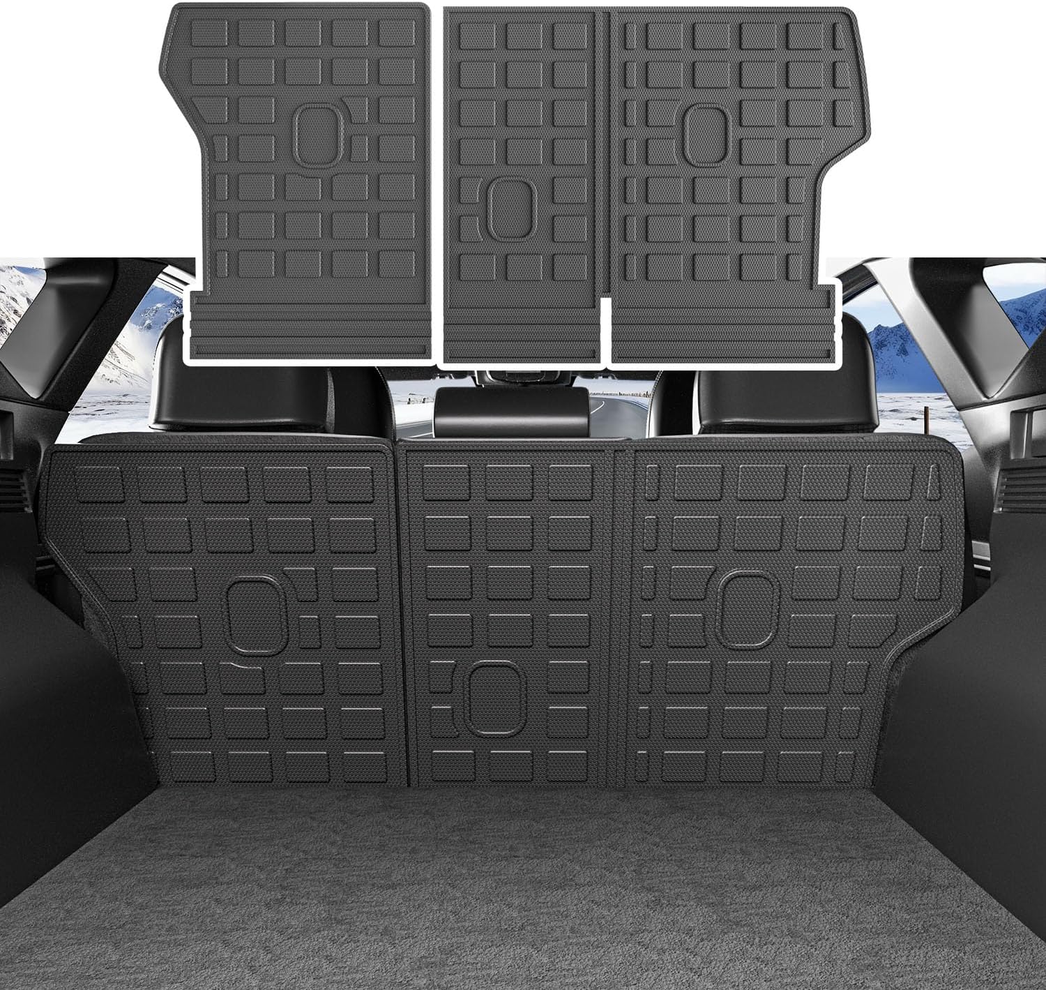 Xipoo Cargo Liner Compatible with 2022-2025 Tucson Backrest Mat TPE Material Trunk Mat (NO Hybrid) Cargo Liner Replacement for 2022 2023 2024 2025 Tucson Accessories (Backrest Mat)