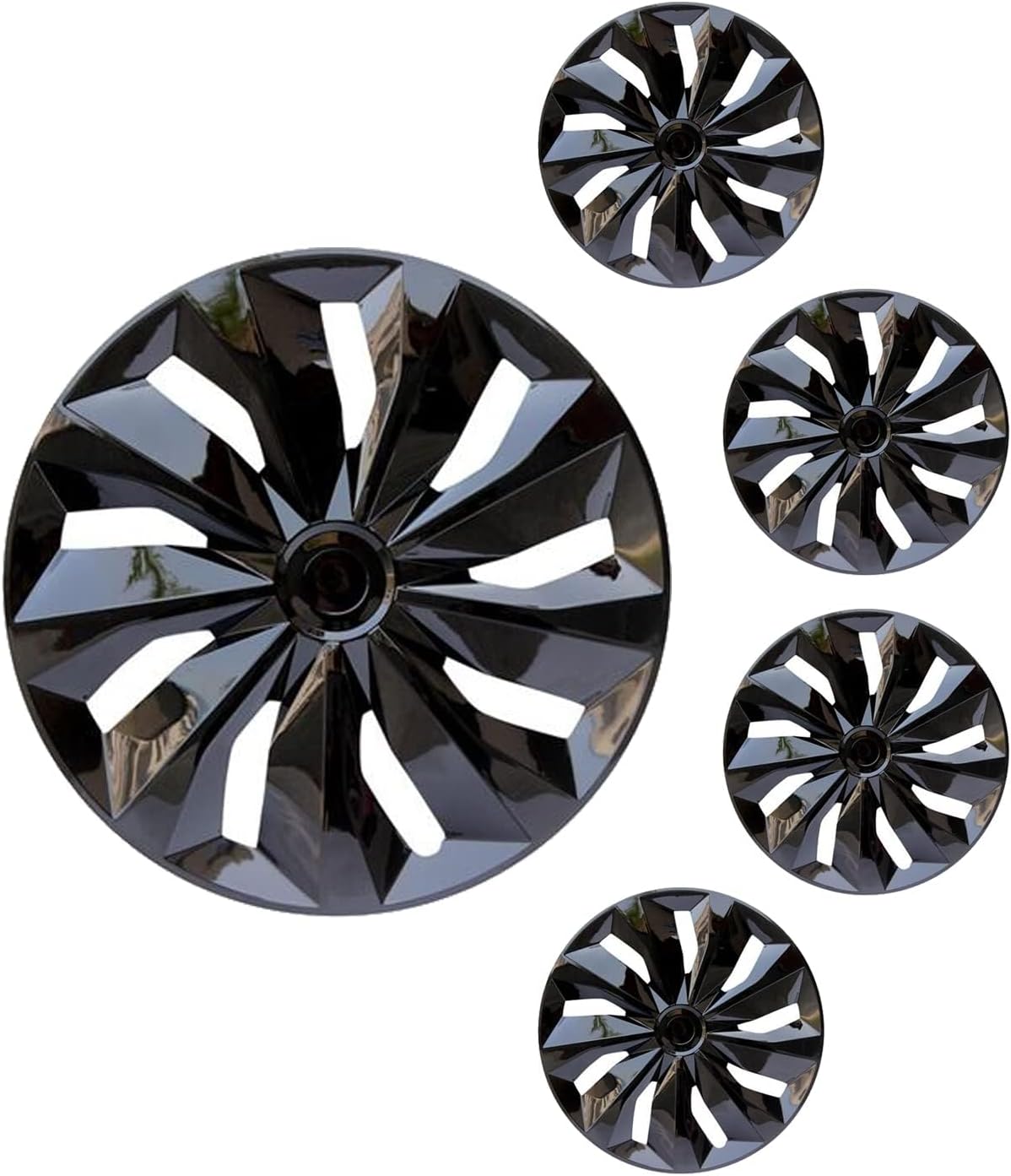 Hubcaps Wheel Covers Replacement R15 Size Hub Caps Universal-Fit Steel Wheel ABS Rims Cover Tire Cap for Car Sedan SUV Truck Van -Set of 4 (15-inch,Black)