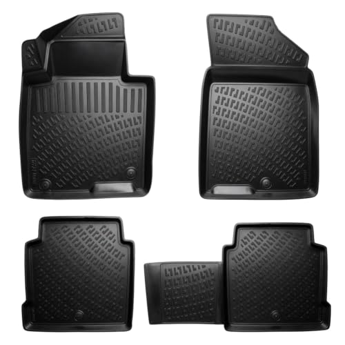 Hyundai Sonata 2015-2019 (No Hybrid Models) & Kia Optima 2016-2020 Custom Fit Floor Mats Rubber 3D Car Mats 3D Laser Measured Floor Liners All Weather TPE (Front & Rear)