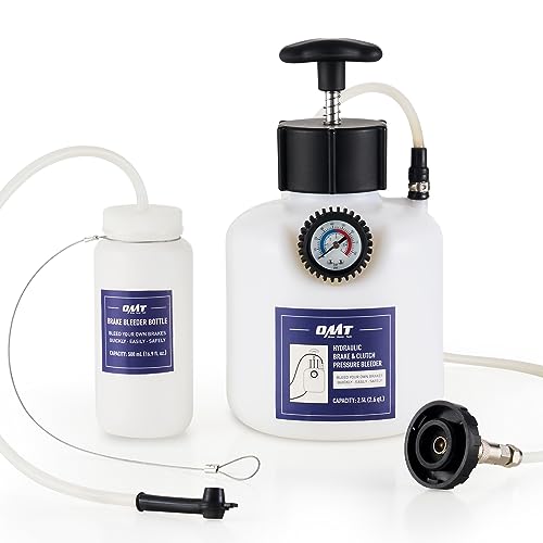 Orion Motor Tech Pressure Bleeder, 2.5L Brake Pressure Bleeder with 50.7mm Adapter, 2.6qt Manual Power Brake Bleeder with 500mL Brake Bleeder Bottle Compatible with Ford Subaru Nissan Infinity