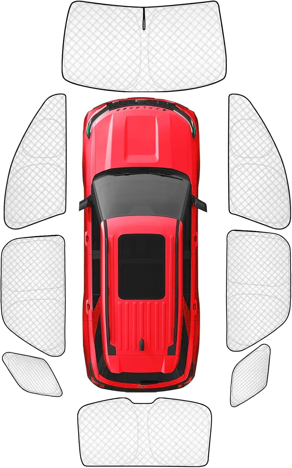 KMF 8pcs Thicken Full Window Sun Shades (Explorer)
