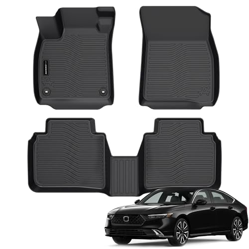All Weather Floor Mats Fit for Honda Accord 2023 2024 2025 2026 Include Hybrid TPE Rubber Liners Set Accord Accessories All Season Guard Odorless Anti-Slip Floor Mats
