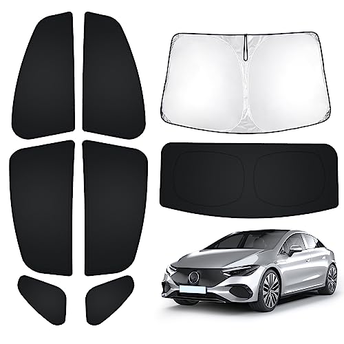 T TGBROS Sunshade for 2023 2024 2025 Mercedes-Benz EQE Windshield Side Rear Window Full Set Custom Fit Privacy Car Sun Shades Foldable Blocks UV Rays Keeps Your Vehicle Cool 8PCS