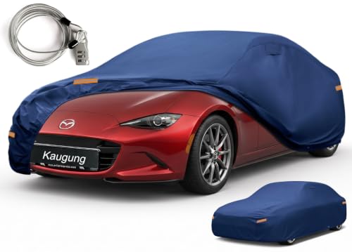 Heavyweight Waterproof Car Cover Custom Fit Mazda MX5 MX-5 Miata NA NB NC ND(1992-2025), Full Exterior Cover with Vent and Anti-Theft Lock Outdoor Sun Rain Dust Snow All Weather Protection.