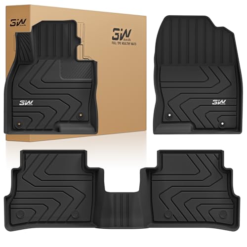 3W Floor Mats for Mazda CX-5 2025 2024 2023 2022 2021 2020 2019 2018 2017, Heavy Duty TPE All Weather Custom Fit Floor Liners, Anti-Slip Car Accessories, 1st & 2nd Row, Black