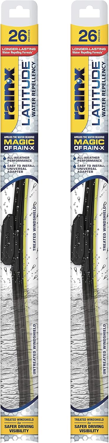 Rain-X 810206 Latitude 2-In-1 Water Repellent Wiper Blades, 26 Inch Windshield Wipers (Pack Of 2)