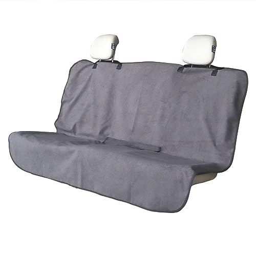 Back Seat Cover for Car Trucks Van SUV,Waterproof Rear Bench Towel Seat Covers for Dogs and Kids,Automotive Backseat Protector (Grey)