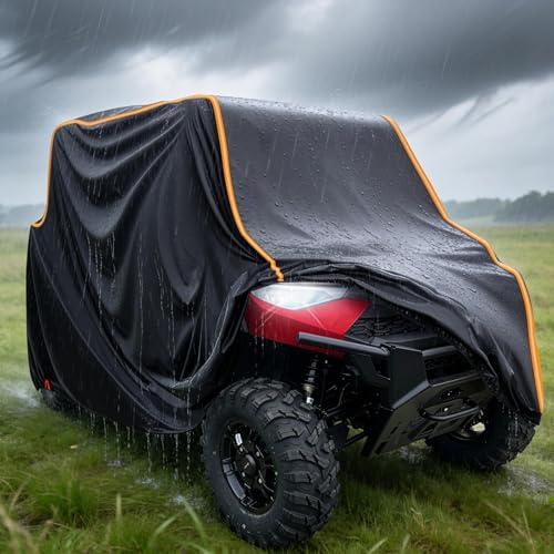 StarknightMT UTV Cover 4 Seater, Waterproof Cover Compatible with Polaris Ranger Crew 1000 900 570 800 General RZR Talon Teryx 4-Door with Reflective Strips Heavy-Duty 420D UTV Full Weather Cover